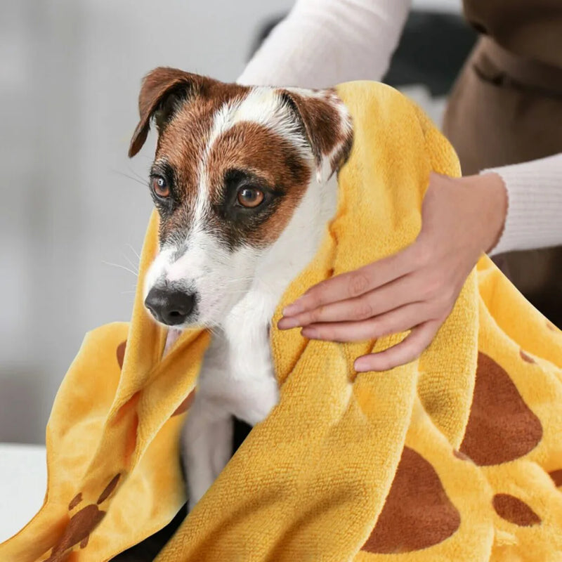 2PCS Pet Dog Towels Microfibre Large Dog Grooming Towel Orange & Blue.