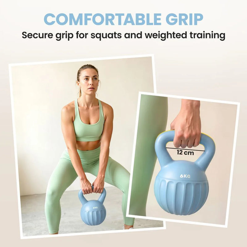 SPORTNOW Kettlebell for Strength Training Kettle Bell with Non-Slip Handle 6 kg Blue