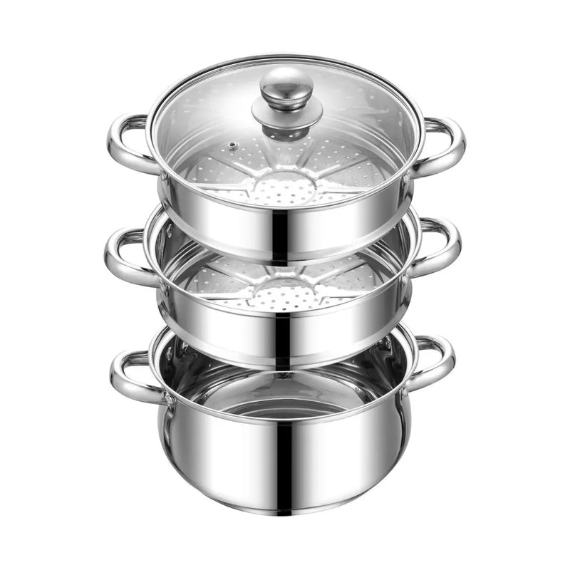 Sq Professional Lustro Stainless Steel Steamer 3 Tier 4.5L