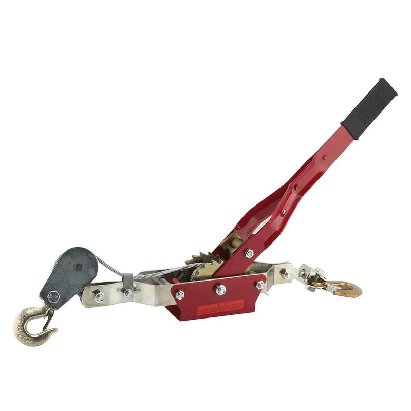 4 Ton Dual Gear Power Puller Heavy Duty 2 Hook Cable Puller Hand Winch Turfer