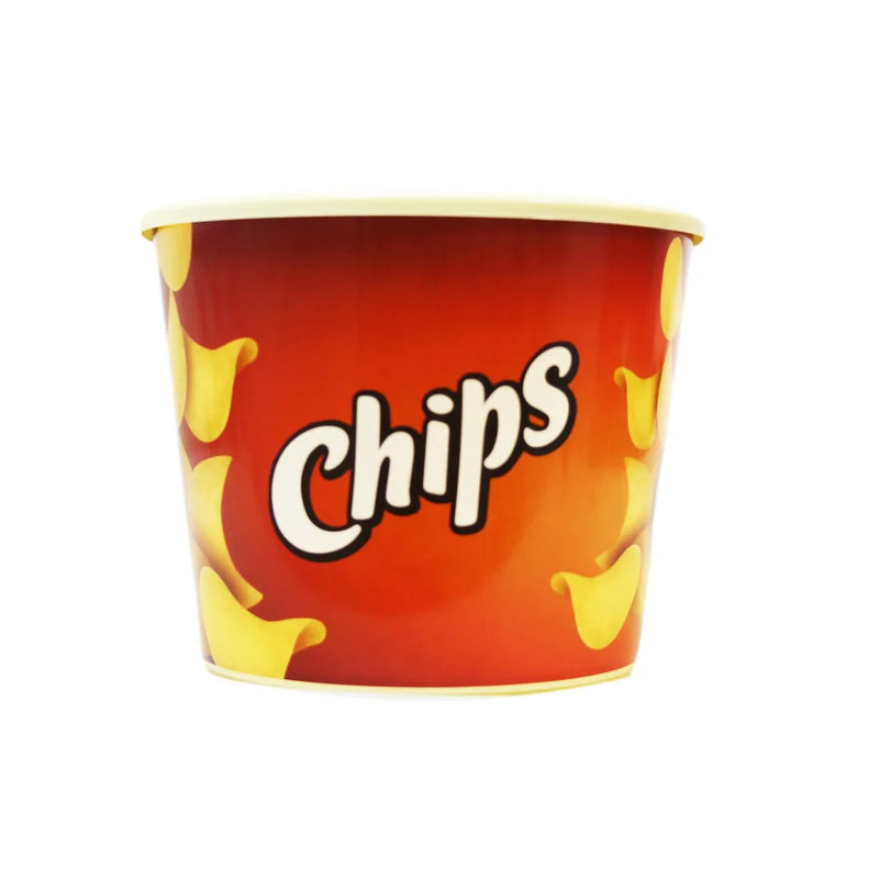 Traditional Red Popcorn Chips Bucket Plastic Home Movie Night Assorted Designs