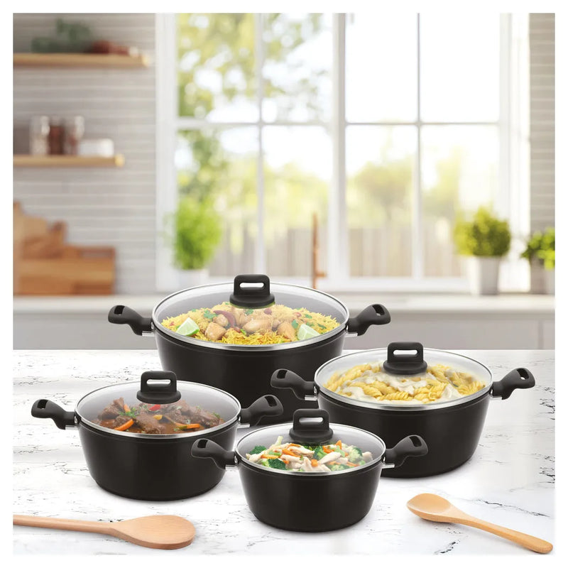 Sq Professional Zoya Forged Stockpot Set Of 4 Black