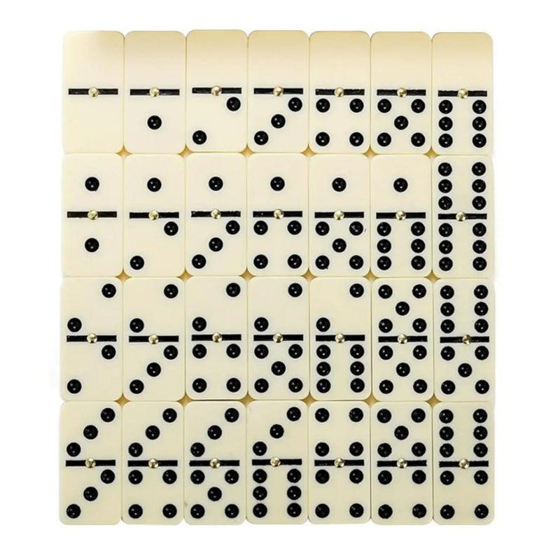 28Pcs Domino Set Professional Educational Double-Six Dominoes Wooden Box