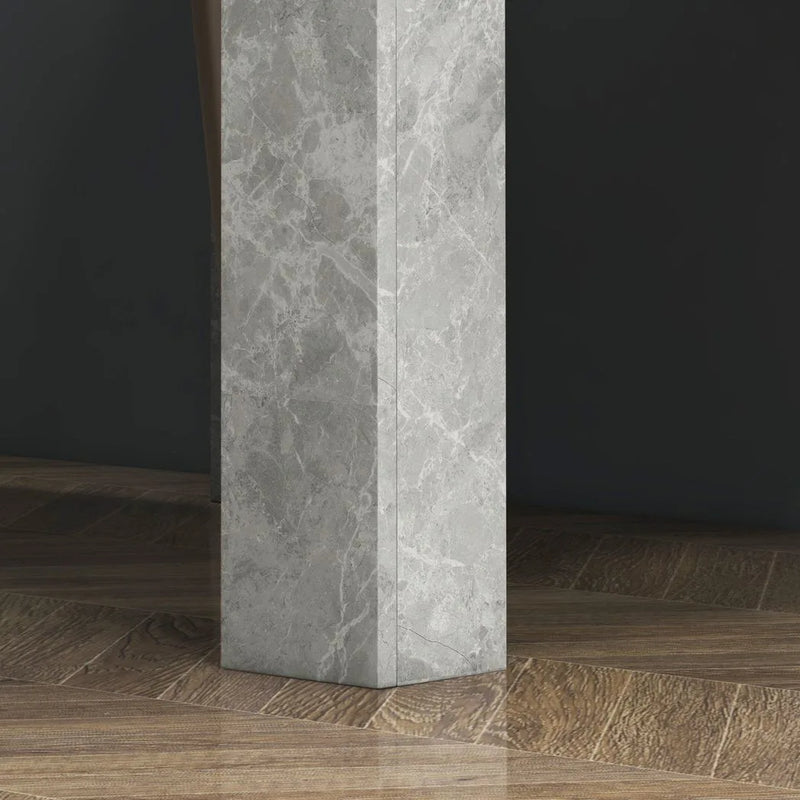 HOMCOM Square Dining Table, Modern Small Dining Table with Faux Cement Effect, Space Saving, Cement Grey
