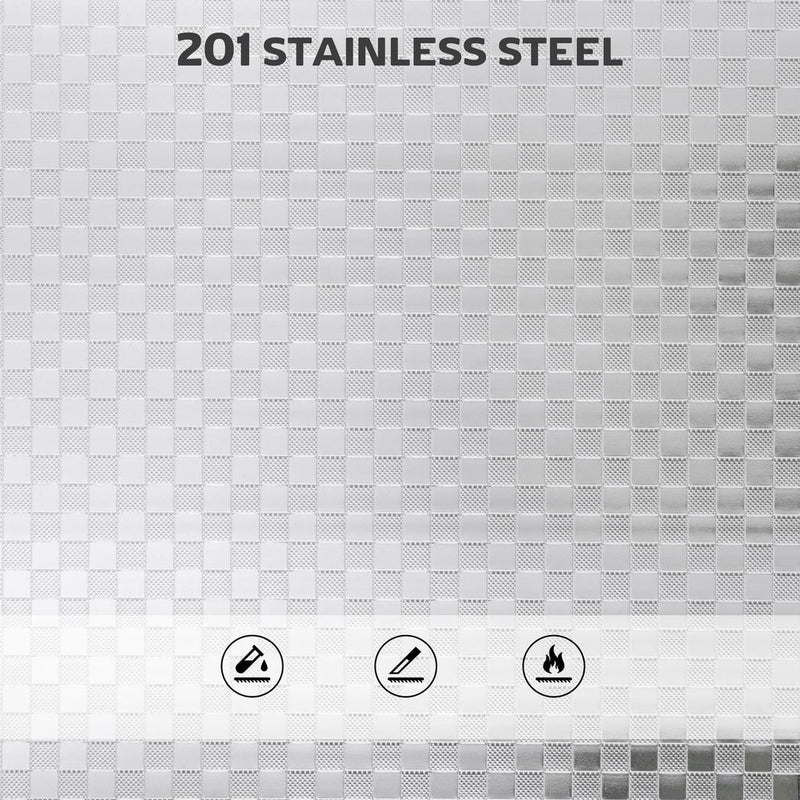 HOMCOM 4 Tier Stainless Steel Kitchen Storage Trolley with Adjustable Shelves - Silver