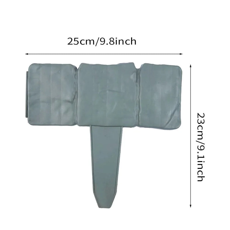 50 Pack Lawn Edging Cobbled Stone effect Plastic Garden Edging Hammer in Grey
