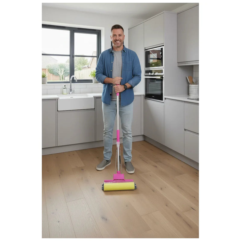 E x pandable Squeeze Yellow Cleaning Sponge Mop Assorted Colours