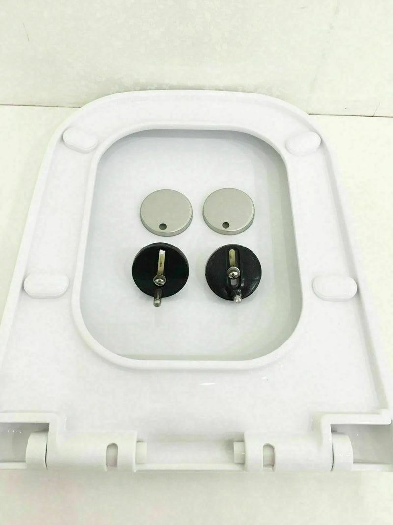 Soft Close Square Toilet Seat Quick Release Anti-Bacterial Adjustable Heavy Duty