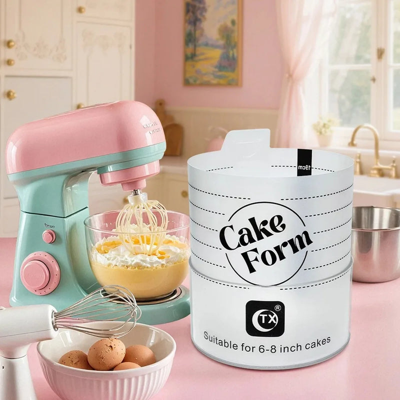 2Pcs Acrylic Cake Mold Round Mousse Cake Form Adjustable Cake Ring Bakery