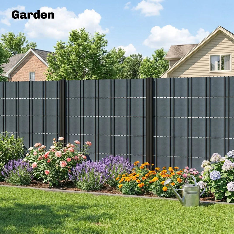 Outsunny 2Pcs Privacy Garden Screen Fence, UV Resistant Waterproof Windbreak Fencing, 70mx19cm, Grey