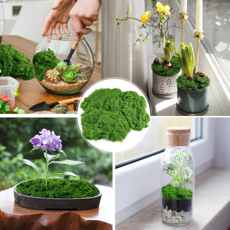 100g Artificial Green Moss Micro Landscape Fake Moss Garden Crafts Home Decor UK