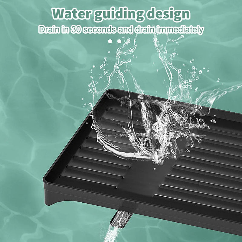 2 TIER KITCHEN SINK DISH DRAINER RACK WITH DRIP TRAY CUTLERY HOLDER PLATE RACK