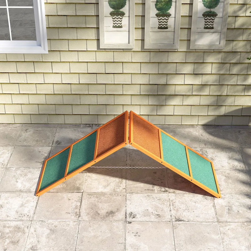 PawHut Dog Agility Equipment, Dog Playground Equipment with Non-slip Surface, A-frame, Agility Ramp for All Breeds, Orange
