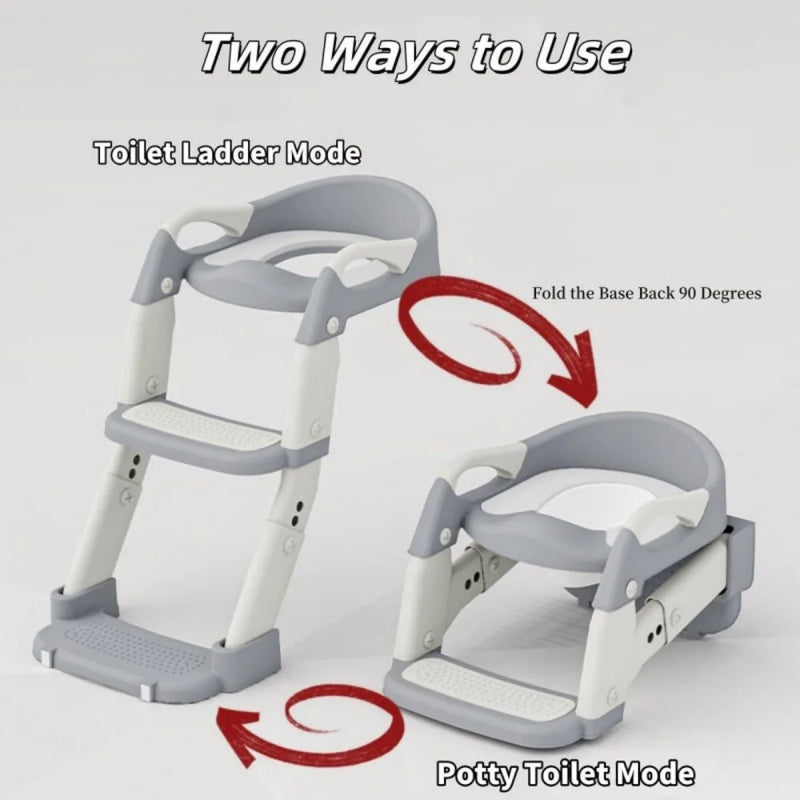 Potty Training Toddler Toilet Seat Adjustable 2 in 1 Potty Toilet with Ladder