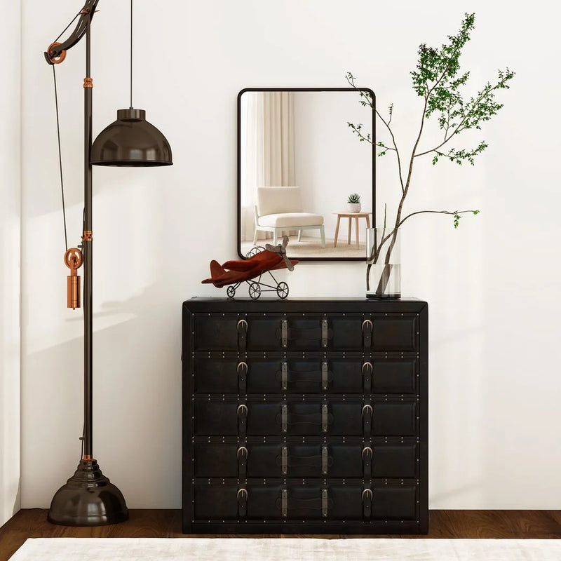 HOMCOM Rectangular Wall Mirror with HD Glass - Black
