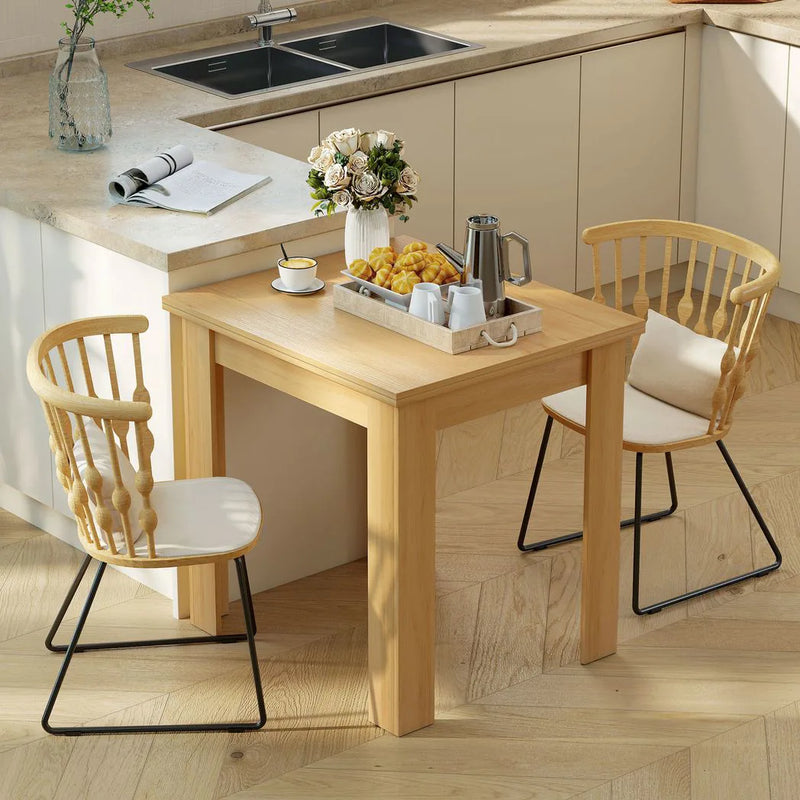 HOMCOM Folding Dining Table for 4-6, Rectangular Extendable Drop Leaf Table for Small Spaces, 140 x 80 x 77.5 cm, Natural
