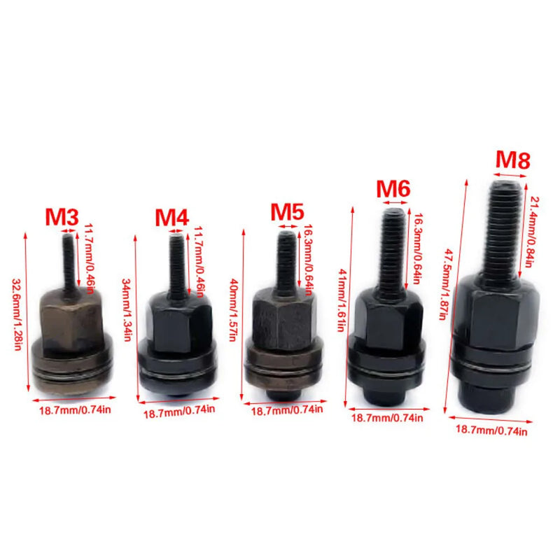 5PCS Hand Rivet Nut Head Nuts Simple Installation Manual Riveter Rivnut Tool