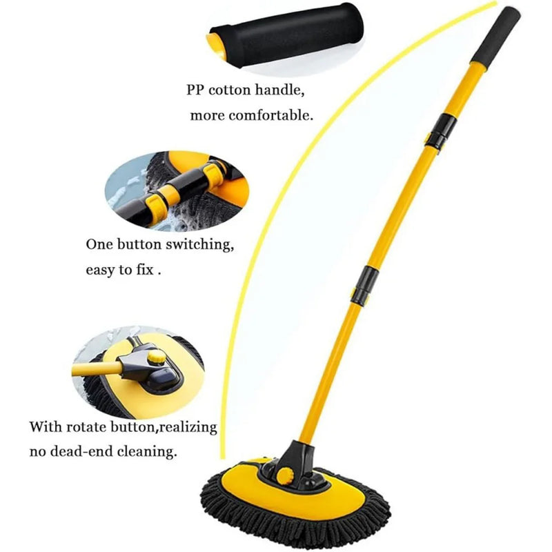 Adjustable Telescopic Car Wash Brush Kit Mop Long Handle Vehicle Cleaning Tool