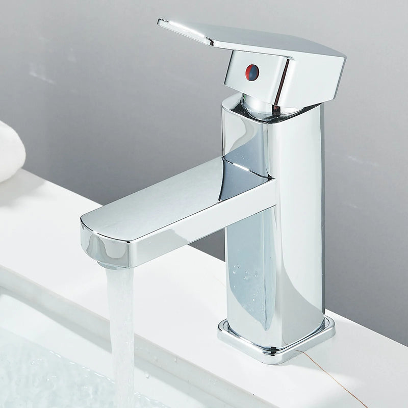 Waterfall Bathroom Sink Tap Cloakroom Basin Mixer Chrome Mono Faucet + Waste Set