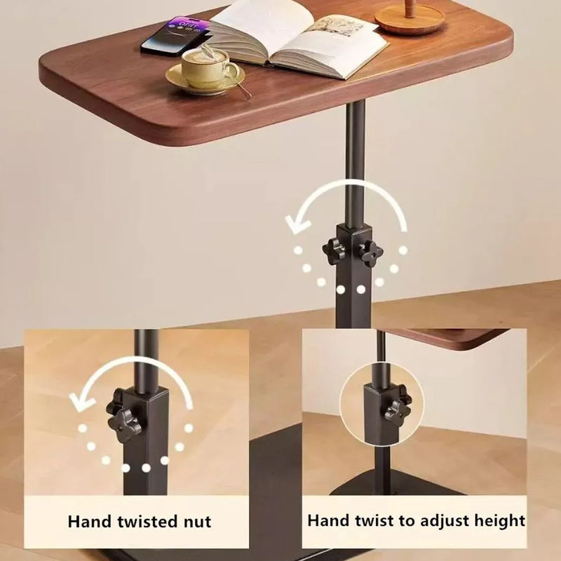 Adjustable C-Shaped Sofa Side End Table Coffee Laptop Table Living Room Bedroom