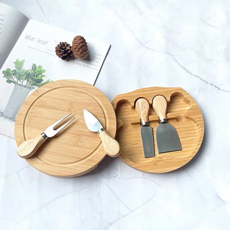 4-piece cheese knife and spatula set / bread and fruit knife box combination set
