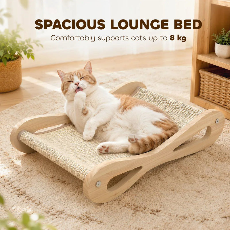 PawHut 2 in 1 Sisal Cat Scratcher Bed Cat Scratching Board and Lounger 60 x 35 x 13 cm Cream White