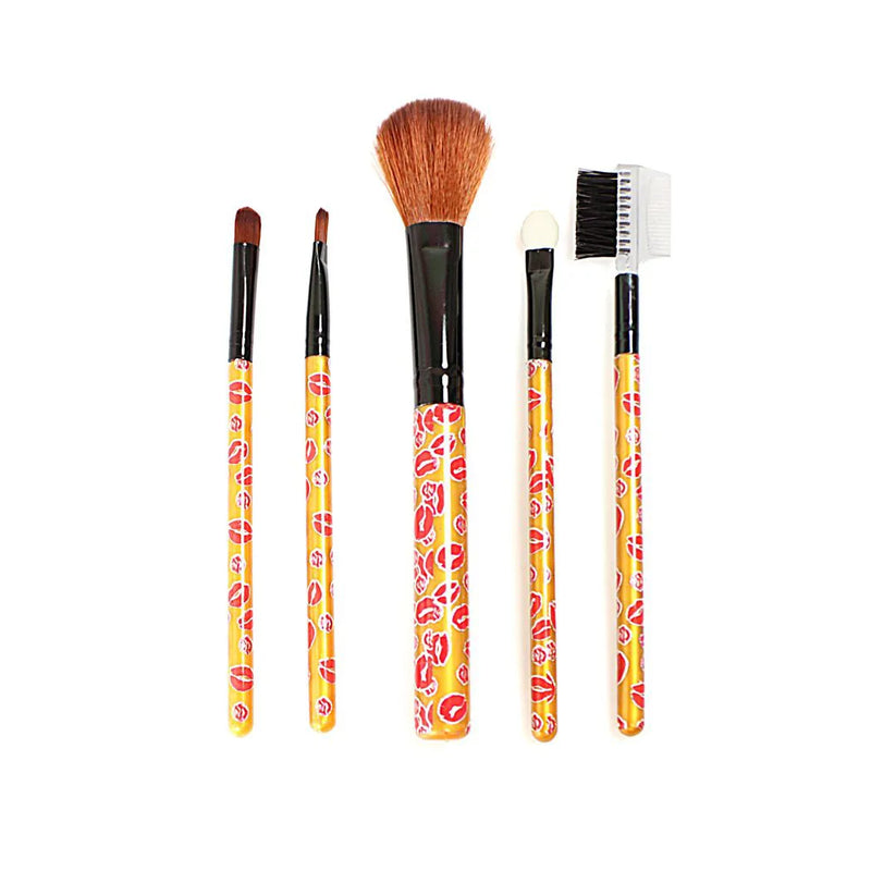 Makeup Cosmetic Brush Set Of 5 Assorted Designs