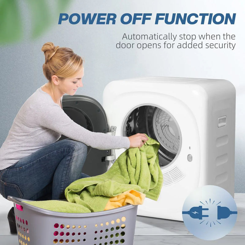 HOMCOM 4kg Vented Tumble Dryer with 5 Drying Mode, 800W Compact Freestanding Front Tumble Dryer White