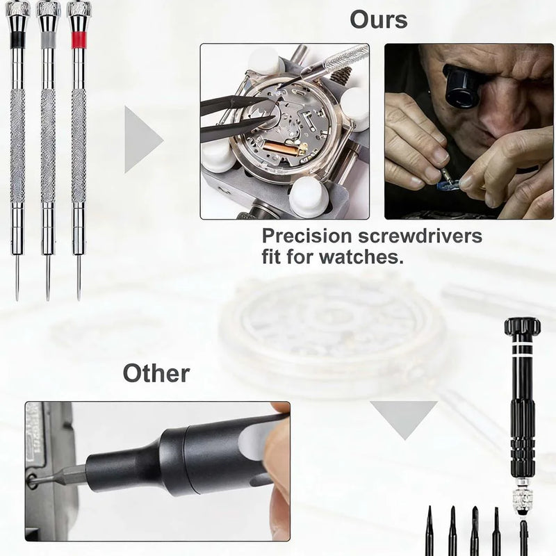 147PCS Watch Repair Tool Kit Back Case Opener Remover Spring Pin Bars Watchmaker
