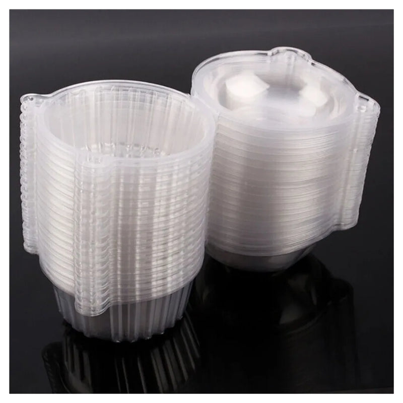 NEW 100PCS SINGLE CUPCAKE BOXES CLEAR MUFFIN HOLDER CASES DOMES CUPS PODS CONTAINERS UK