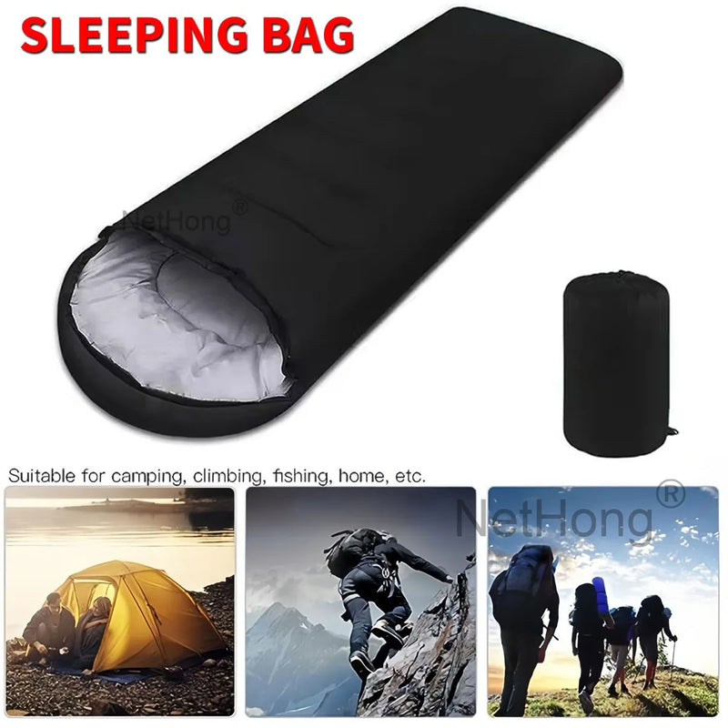 3-4 SEASON SINGLE SLEEPING BAGS CAMPING RECTANGULAR ENVELOPE ZIP UP KIDS ADULT-Blue