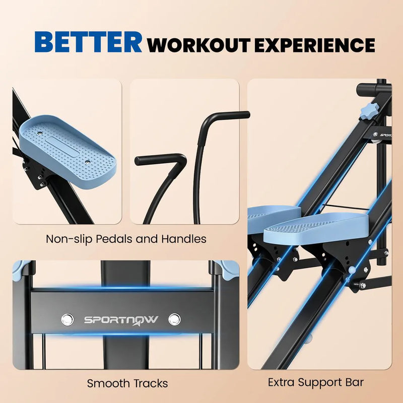 SPORTNOW Stair Stepper for Home Gym Exercise, Vertical Climber Machine with LCD Monitor & Adjustable Pedals for Workout