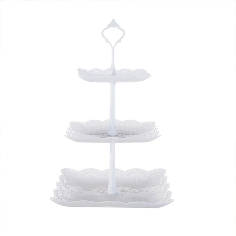 NEW 2X 3 Layer Dessert Cake Stand Plate Afternoon Tea Party Wedding Tableware Plate UK