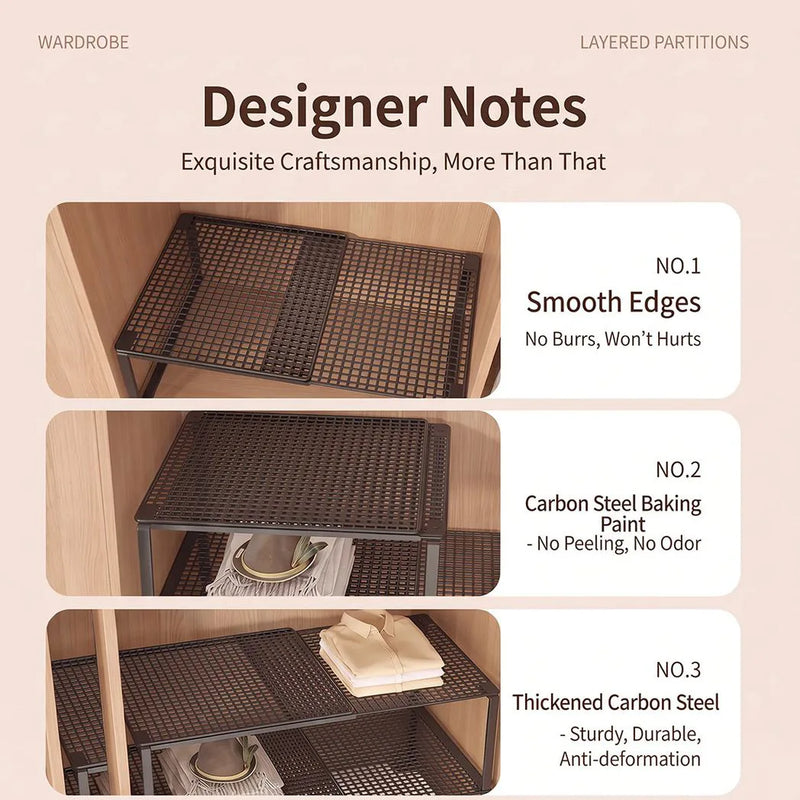 Extendable wardrobe tiered shelves, wardrobe storage rack,cabinet tiered shelves-38-62CM