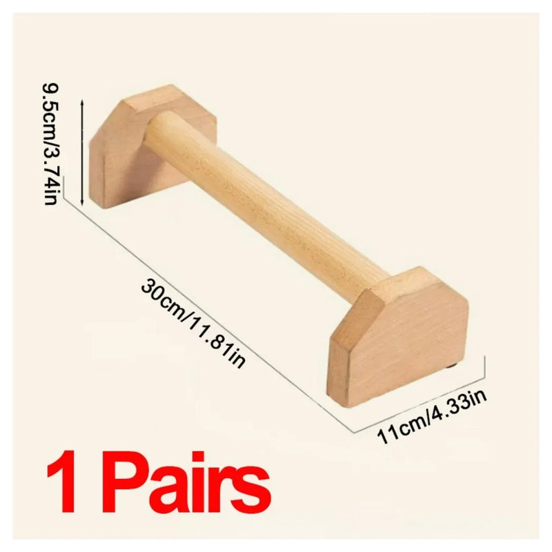 1 Pair 30cm Wooden Push up Bars Parallettes Bars Home Gym Workout Equipment