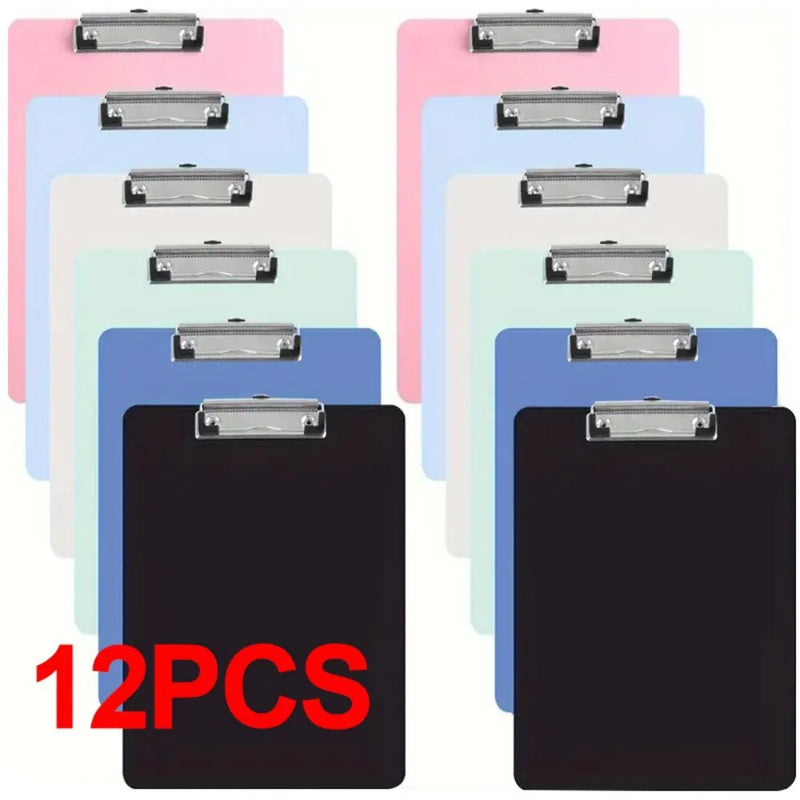 12X A4 Foolscap Multicolor Clipboard Foolscap PVC Clip Board 5 Star Office UK