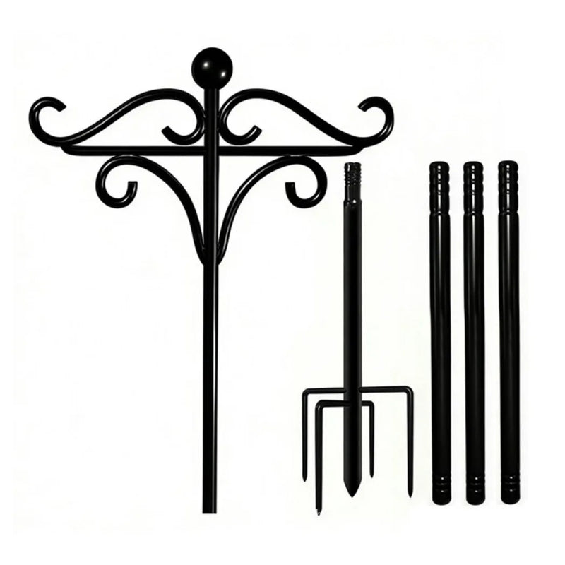 Bird Feeder Pole Stand,193cm Adjustable Feeding Station Hanging Hook, Heavy Duty