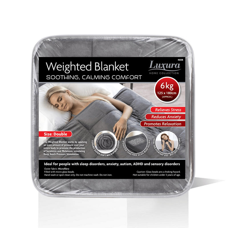 Weighted Blanket 125 cm x 180 cm 6Kg Grey