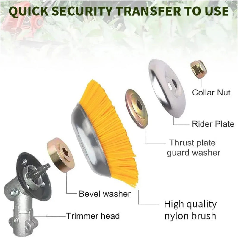 8 Inch Nylon Brushcutter Strimmer Brush Head For Moss and Path Weed Removal UK