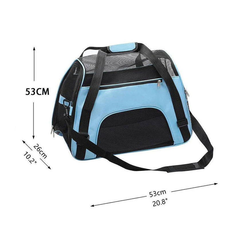 Large Pet Carrier Bag Portable Soft Fabric Folding Dog Cat Travel Bags-black