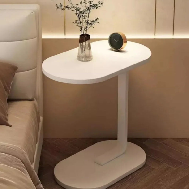 C-Shaped Compact Sofa Side End Table Coffee Laptop Table Living Room Bedroom UK-White