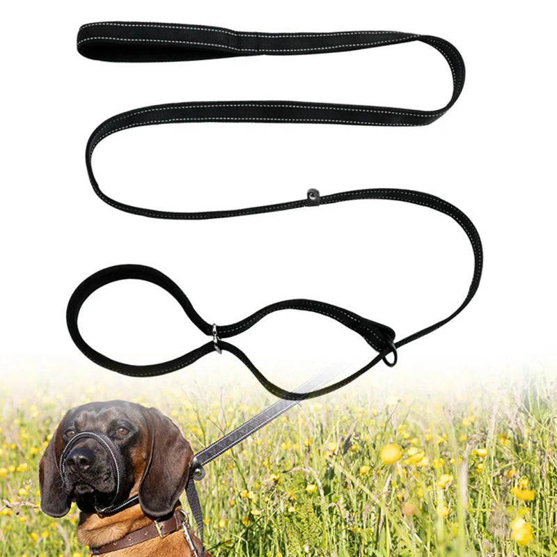 Integrated Anti-Bite Muzzle & Leash for Dogs / Dog Lead + Waste Bag Dispenser