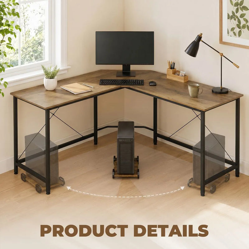 HOMCOM Corner L-Shape Computer Desk PC Workstation Writing Gaming Table Home Office