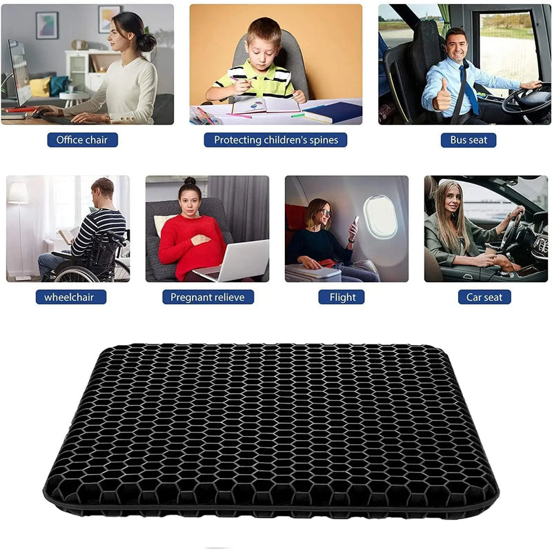 Honeycomb Breathable Gel Seat Cushion Cooling Double Thick Egg Sitting Pad Mat