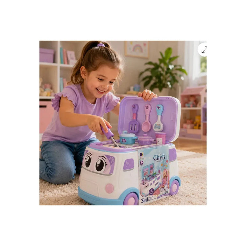 3 In 1 Chef's Creative Kitchen Set - Ride On, Playset & Storage Box