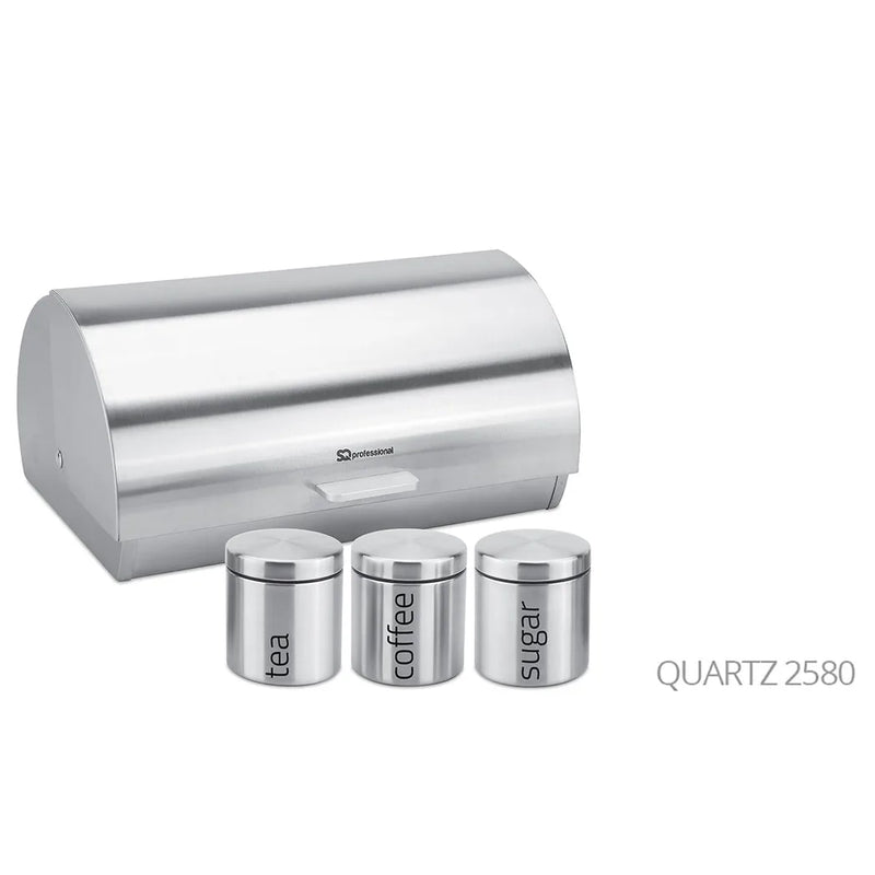 Sq Professional Gems Metal Bread Bin With 3 Canisters Assorted Colours