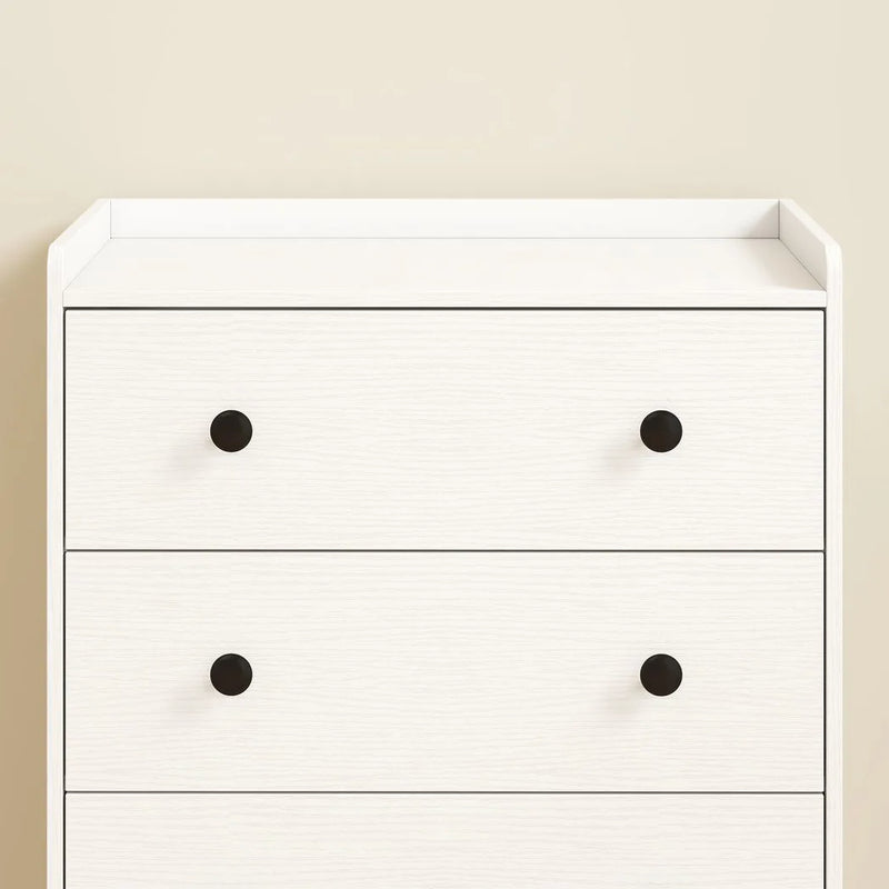 HOMCOM 4 Drawer Chest of Drawers, Modern Dresser for Bedroom, Storage Cabinet for Living Room Entryway, White Wood Effect