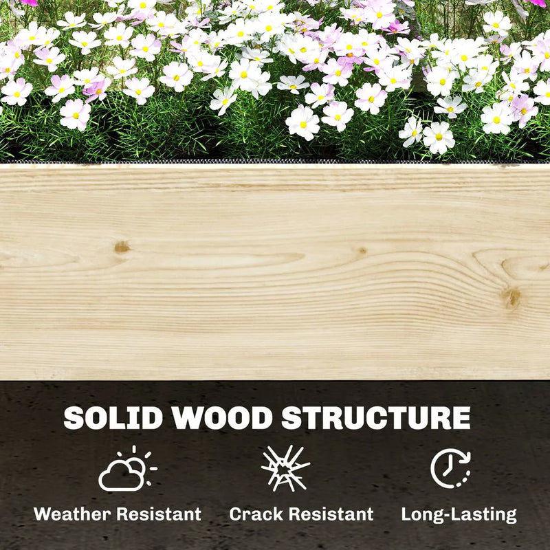 Outsunny Raised Garden Bed 2-Tier Stepped Design Planter Box with Trellis for Climbing Plants 108x62x120 cm