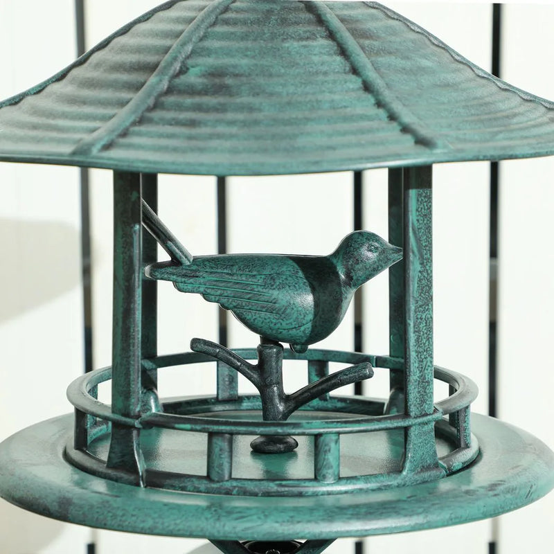 Outsunny 3-in-1 Garden Bird Bath, Freestanding Birdbath with Large Water Basin, Underneath Flower Planter, F50 x 113 cm, Green