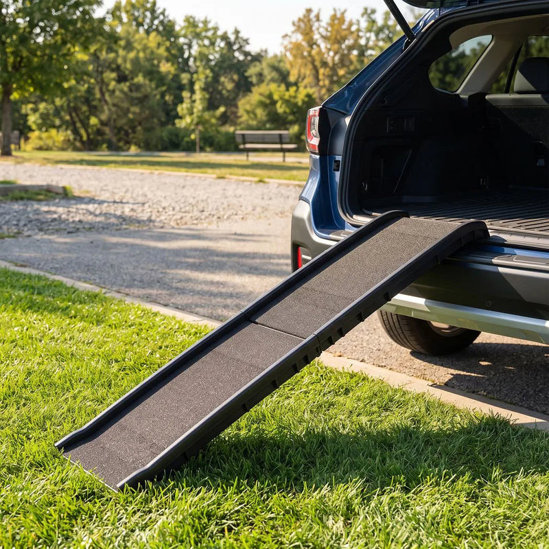 PawHut Foldable Dog Ramp with Frosted Anti-slip Surface, Portable & Lightweight, for Cars, Home, 155 x 38.5 x 15.5 cm